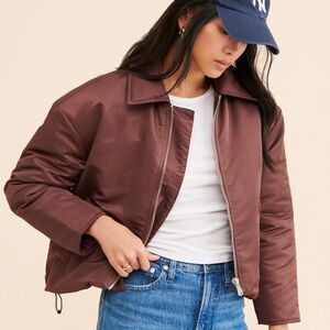 AVEC LES FILLES Brown Bomber Puffer Jacket